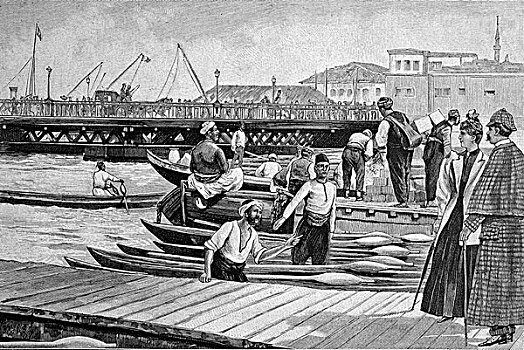 引导,桥,金色,君士坦丁堡,历史,1893年
