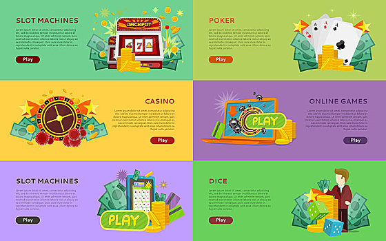 投币机,上网,游戏,骰子,旗帜,赌场,玩,概念,设计,网络,网站,材质,创意,矢量