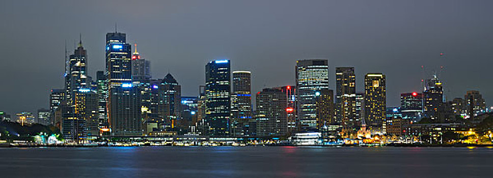 悉尼,天际线,夜晚,新南威尔士,澳大利亚