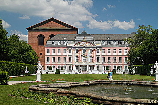 风景,上方,宫殿,花园,选举,莱茵兰普法尔茨州,德国,欧洲