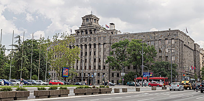 邮局,建筑,贝尔格莱德,塞尔维亚,现代主义,设计,传统,学习,俄罗斯,建筑师