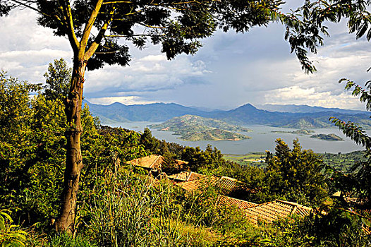 卢旺达,区域,火山国家公园,湖