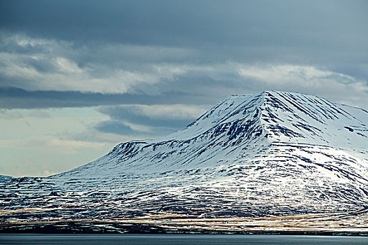 雪,火山,山景,冰岛