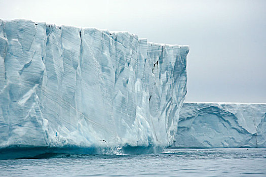 北极,斯瓦尔巴特群岛,波浪,冰河,长,河流,冰,圆顶