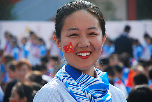 山东枣庄,校园国庆微表情