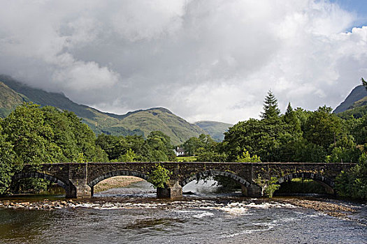 石桥,上方,河,苏格兰