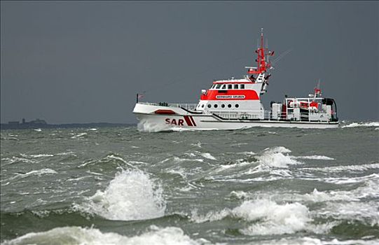 紧急,救助,船只,北海,靠近,下萨克森,德国,欧洲