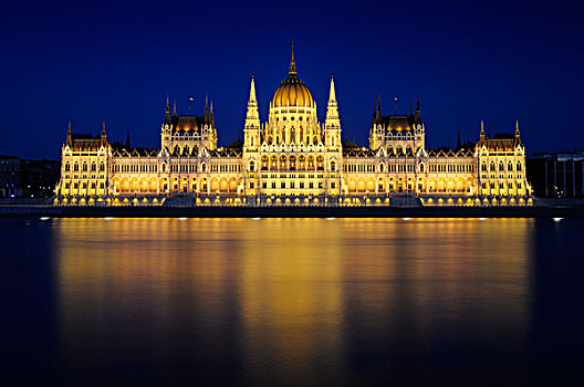 匈牙利,布达佩斯,银行,多瑙河,国会大厦,晚上