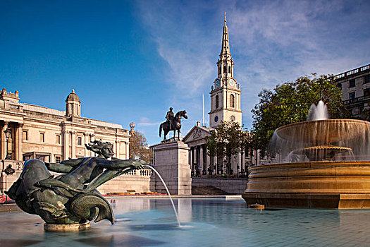 特拉法尔加广场,地点,国家美术馆,伦敦西区,伦敦,英格兰