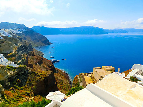 风景,海洋,乡村,圣托里尼岛,希腊