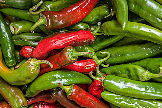 红色,绿色,墨西哥辣椒,胡椒,展示,市场