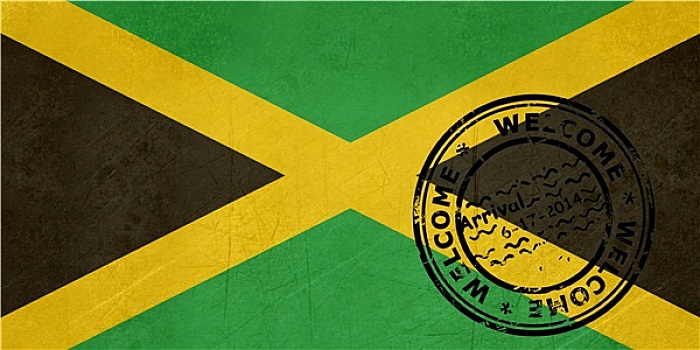 欢迎,牙买加,旗帜,护照