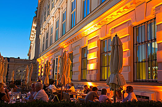 餐馆,宫殿,黃昏,维也纳,奥地利,欧洲