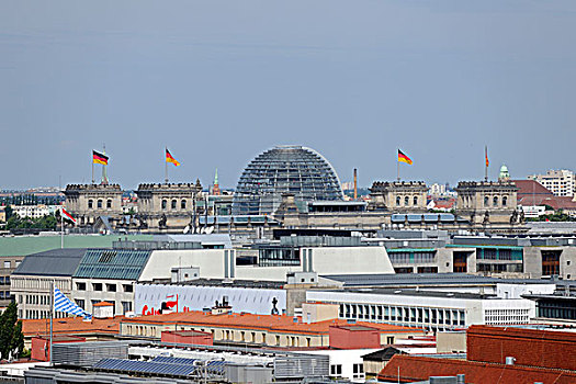 圆顶,德国国会大厦,议会,上方,屋顶,柏林,德国,欧洲