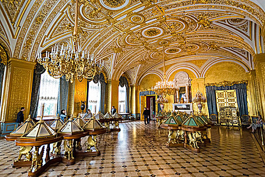 金色,客厅,冬宫博物馆,彼得斯堡,俄罗斯