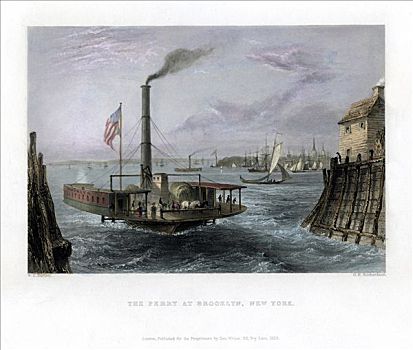 渡轮,布鲁克林,纽约,美国,1838年,艺术家