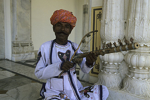 印度,斋浦尔,演奏,弦乐器,拉贾斯坦邦