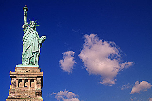 美国,纽约,自由女神像,积云