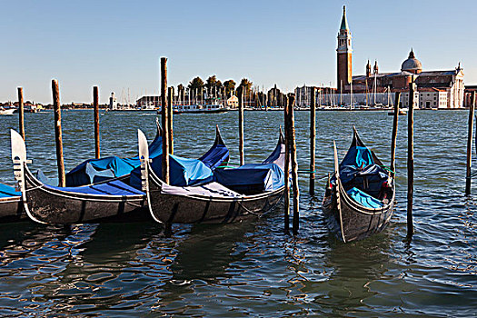 船,泻湖,教堂,圣乔治奥,马焦雷湖,背景,威尼斯,意大利