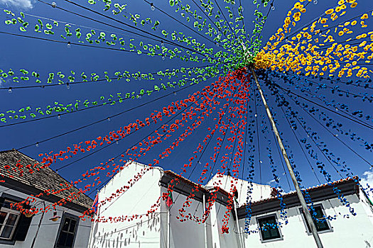 花环,街道,装饰,马德拉岛,葡萄牙,欧洲