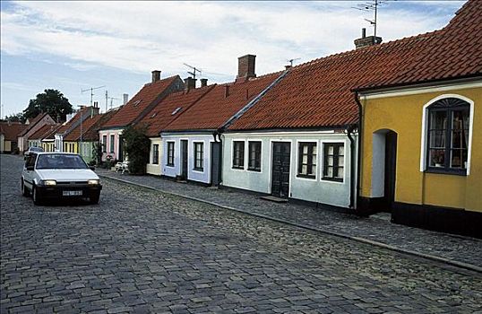 房子,街道,瑞典,斯堪的纳维亚,欧洲