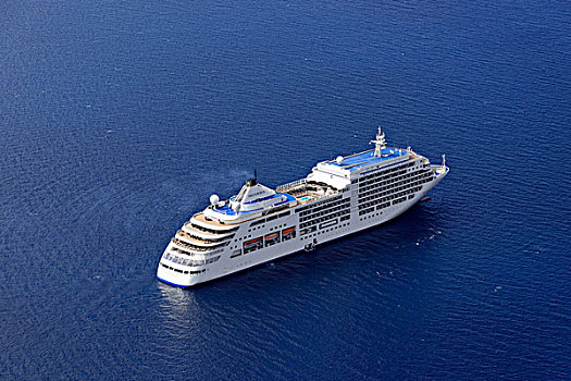 游船,银,建造,2009年,长,锡拉岛,基克拉迪群岛,爱琴海,地中海,希腊,欧洲
