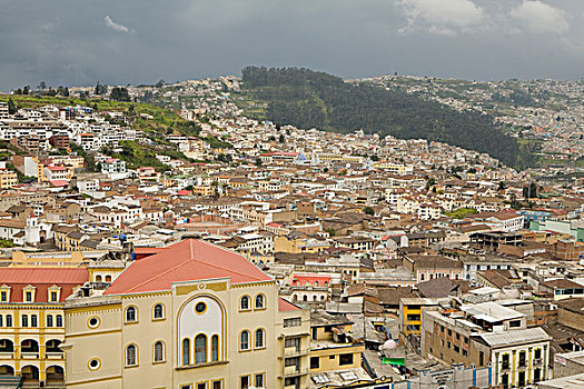 厄瓜多尔,省,基多,房子,建筑,俯视
