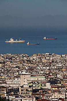 希腊,中马其顿,塞萨洛尼基,城市风光,城镇,远景