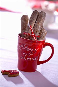 手指饼干,圣诞气氛,大杯