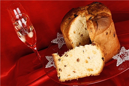 圣诞节,构图,节日果子面包
