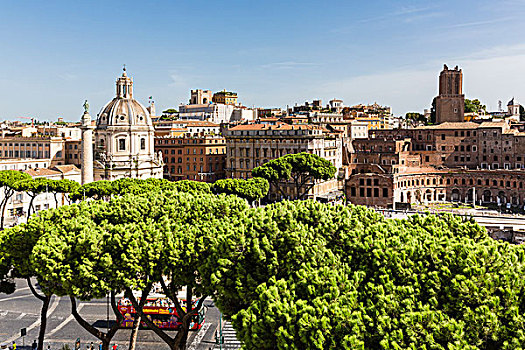 俯视图,穹顶,玛丽亚,古罗马广场,世界遗产,罗马,意大利
