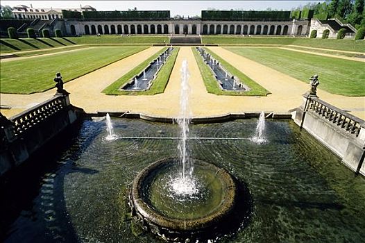 喷泉,巴洛克,花园,萨克森,德国,欧洲