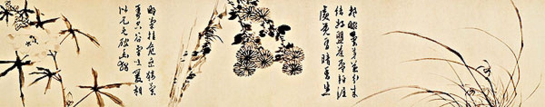 古画,墨花钓艇图卷,陈道复,明朝