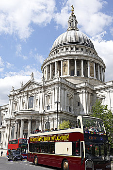 英格兰,伦敦,旅游,巴士,圣保罗大教堂