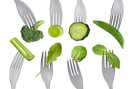 健康,生食,绿色,食物,选择,白色背景