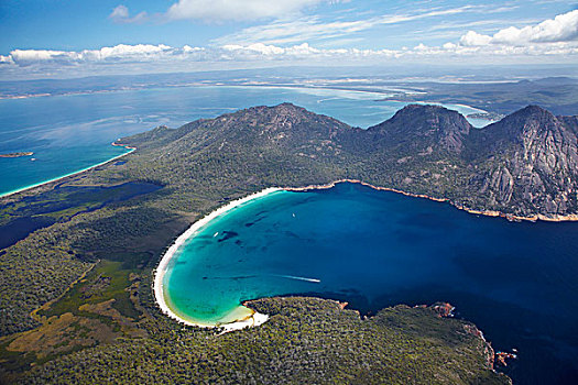 葡萄酒杯,湾,危险,国家公园,东方,塔斯马尼亚,澳大利亚,俯视