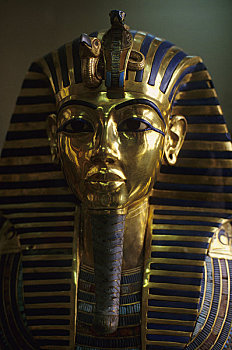 埃及,开罗,埃及博物馆,古旧,黄金,面具,特写