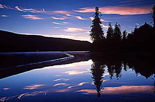 湖,黎明,温哥华岛,不列颠哥伦比亚省,加拿大
