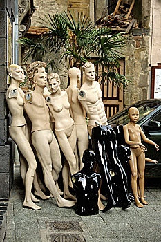 裸露,假人,街道,法国,欧洲