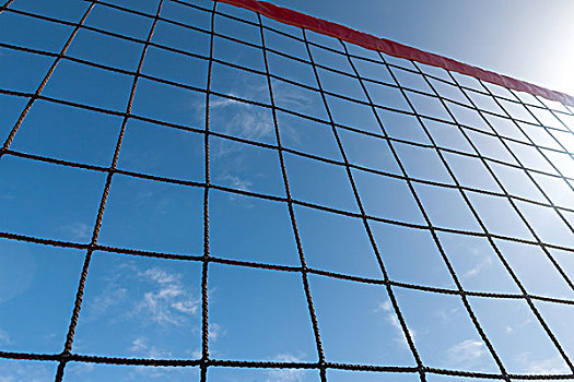 排球网,蓝色背景,天空