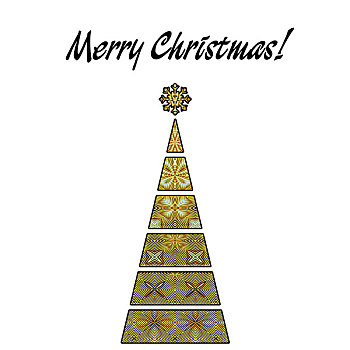艺术,圣诞树,金色,黑色,彩色,抽象图案,隔绝,白色背景,背景