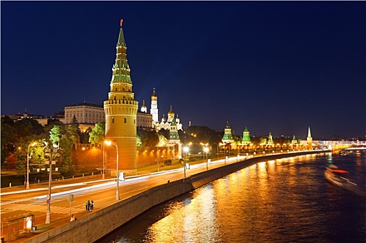 莫斯科,克里姆林宫,夜晚