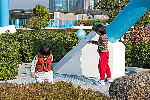 儿童,玩,公园,香港