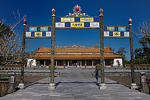 入口,皇宫,色调,越南,东南亚