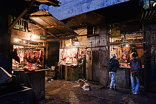肉,市场,集市,大吉岭