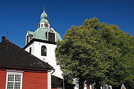 涂绘,房子,教堂,老城,芬兰