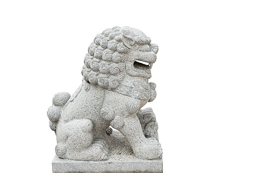 中国,狮子,雕塑,隔绝,白色背景,背景