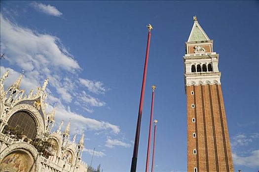 塔,钟楼,圣马可大教堂,威尼斯,威尼托,意大利,欧洲