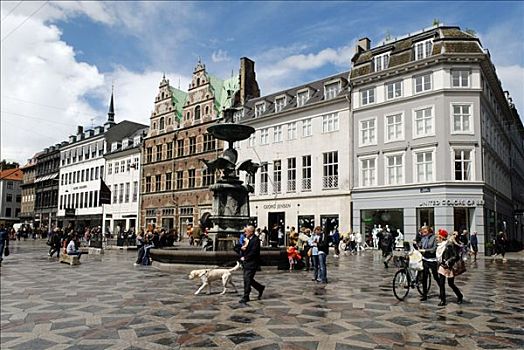 老,步行街,哥本哈根,丹麦,斯堪的纳维亚,欧洲