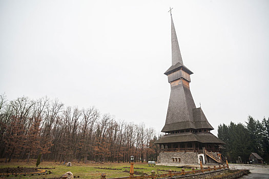 木质,教堂,罗马尼亚